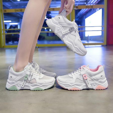 Breathable White Women's Mesh Surface Summer New Sports Shoes Students