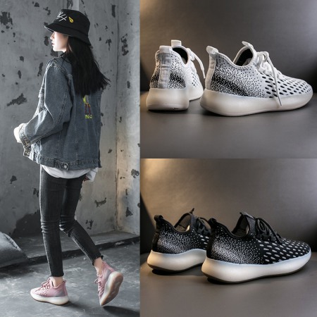 Breathable Flying Woven Women's New Sports Shoes Students Running Casual Shoes